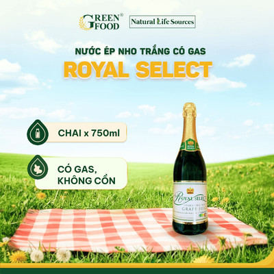 Nước ép nho trắng Royal Select có gas không cồn | Chai thủy tinh sang trọng 750 ml - nhập khẩu từ Bỉ