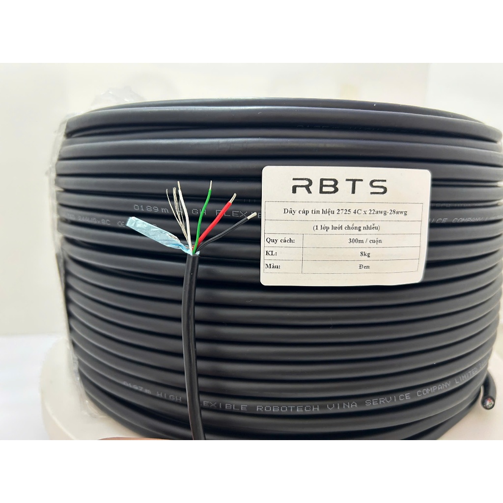 Dây cáp tín hiệu 4 lõi 2725 2 lớp chống nhiễu (2 sợi 22awg, 2 sợi 28wg)