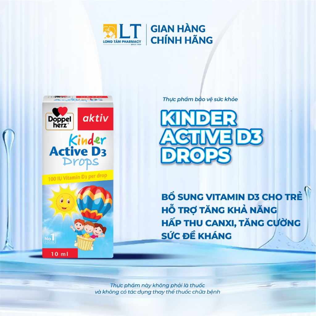 Vitamin D3 Drops Doppelherz Aktiv Kinder Active D3 Drops (chai 10ml)
