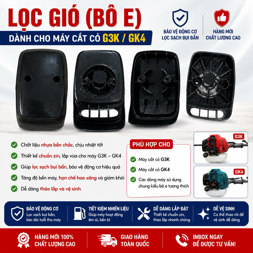 Bô e (lọc gió) chuyên dùng cho máy phát cỏ komatsu zenoah G4k và G3k