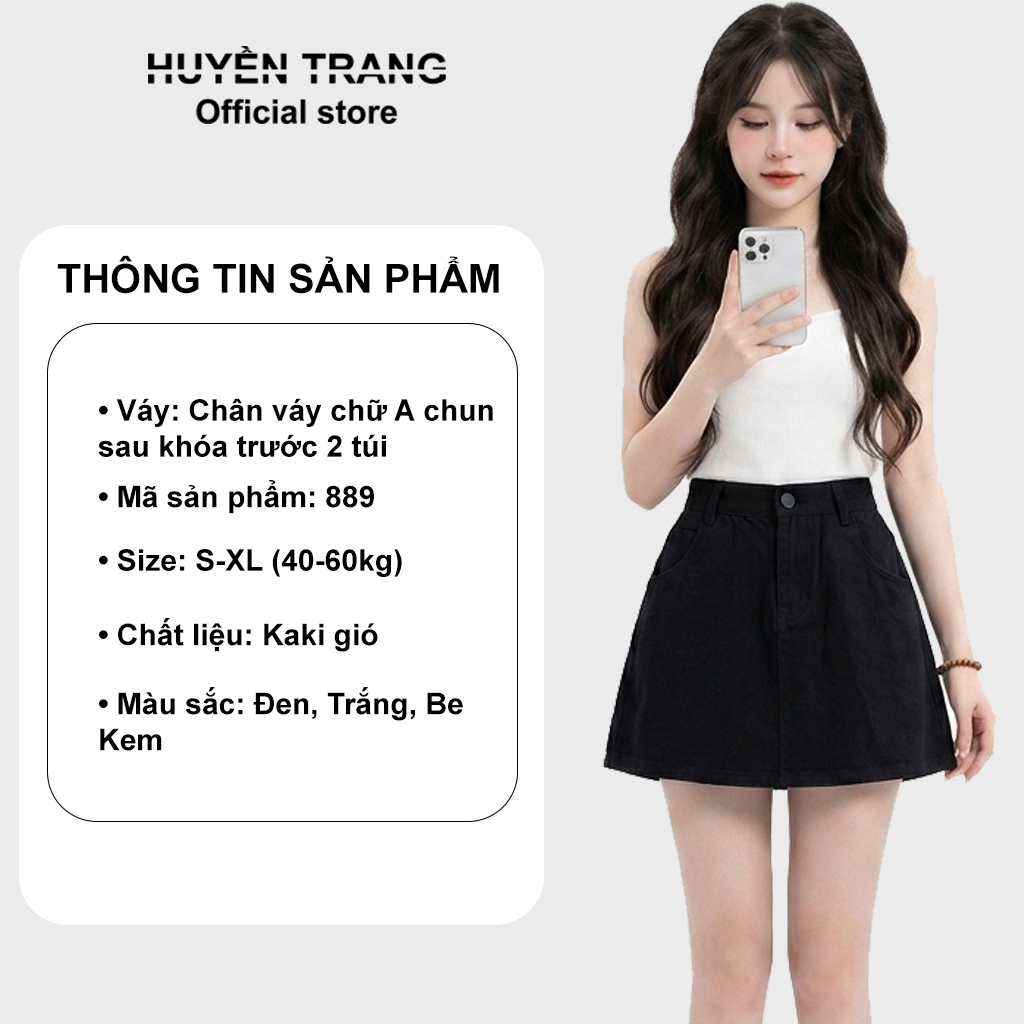 Chân Váy Kaki Gió Dáng A Ngắn Cạp Cao Có Quần Trong Thoáng Mát Năng Động M889 | BigBuy360 - bigbuy360.vn