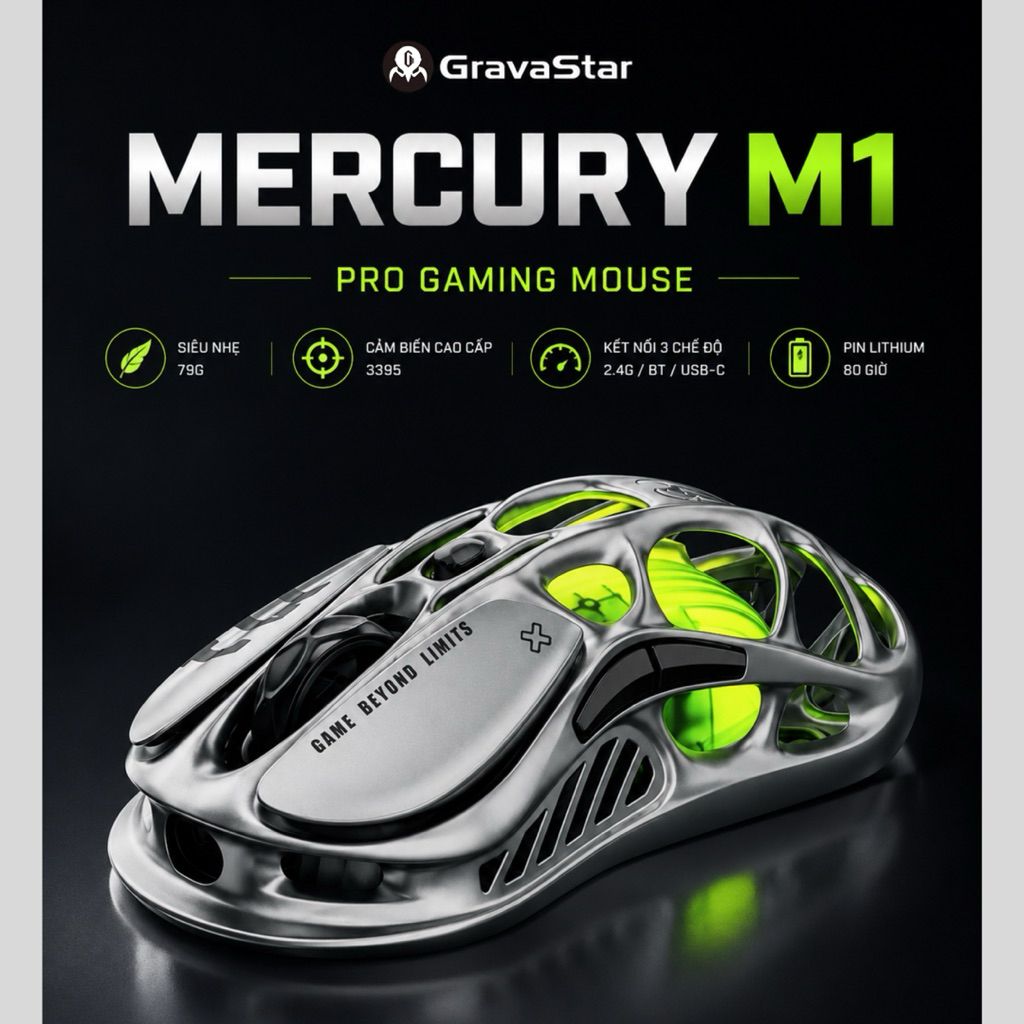 Chuột GravaStar M1 pro chính hãng bảo hành 2 năm