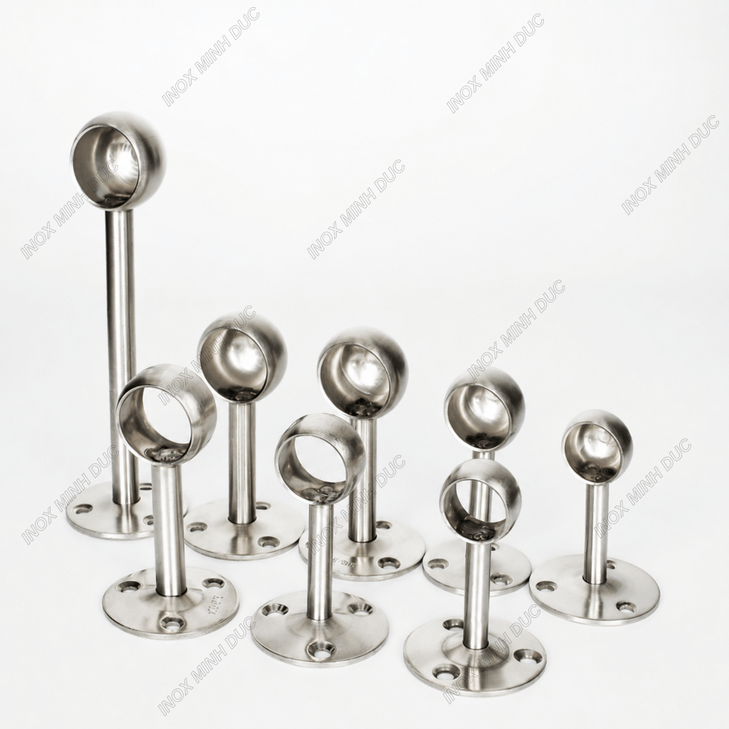 1 Cái chân bát (bass) Inox phi 16, 19, 22, 25mm bắt tường treo rèm