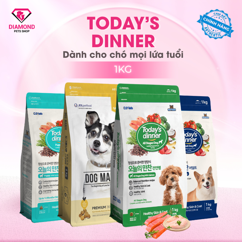 (1kg) Thức ăn hạt cho chó mọi lứa tuổi Dog Classic-Dog Mania, Today Dog 1kg