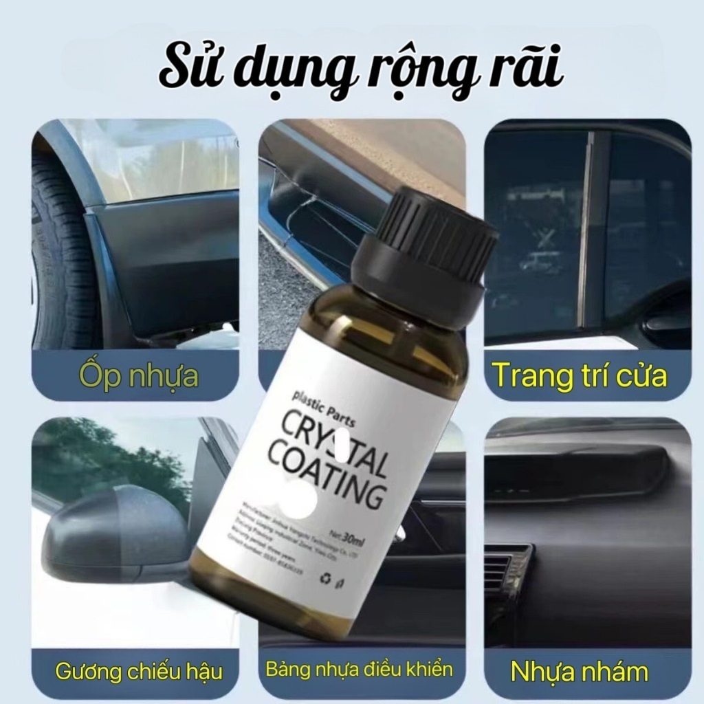 IUG Chai Phục hồi nhựa nhám Crystal Coating 30ml chuyên dùng cho nhựa đen nhựa nhám bạc màu,cana đán