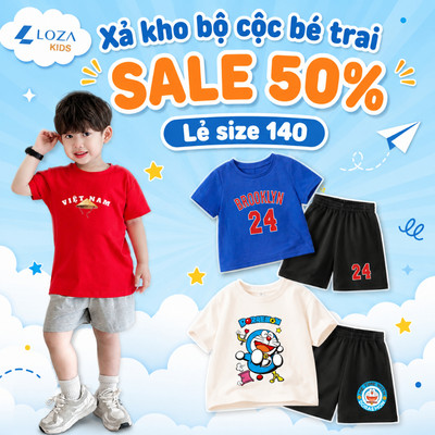 [XẢ KHO SIZE140] Bộ đồ cho bé trai nhiều mẫu - Quần áo trẻ em nam  từ 26-30kg - Loza Kids XB009