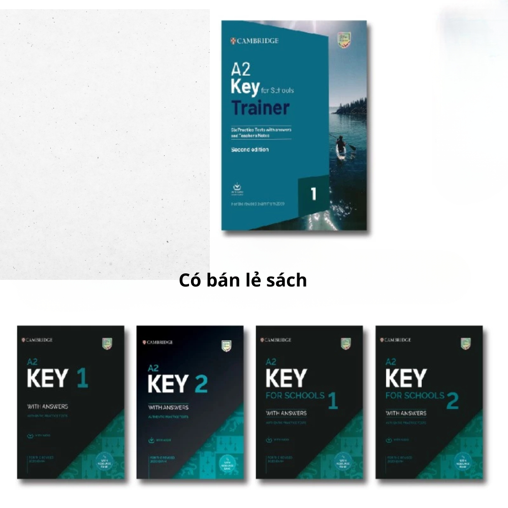 Sách - 5 cuốn in Luyện KET 2020 - A2 KEY 1,2 - A2 KEY for Schools 1,2 - Trainer 1 - tặng audio mp3