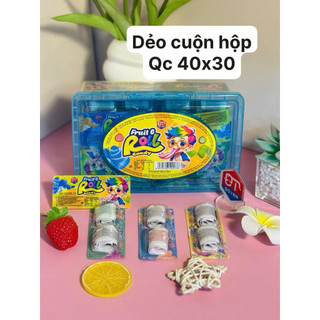 Hộp 30 vỉ  kẹo cuộn hương vị trái cây siêu ngon hấp dẫn