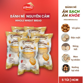 [5 TÚI - HCM] Bánh Mì Tươi Nguyên Cám O'Smiles 210g/túi/3 ổ