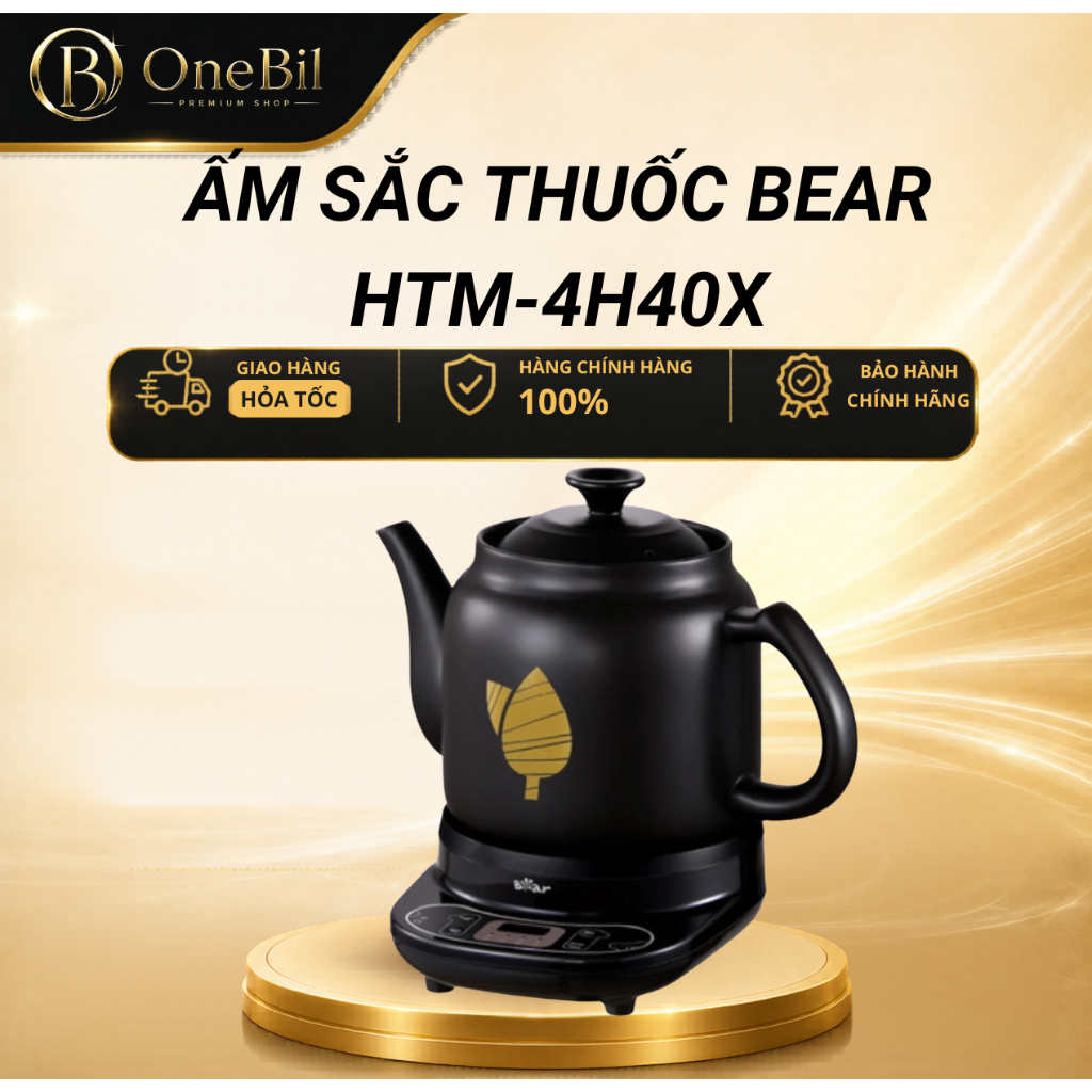 Ấm sắc thuốc Bear HTM-4H40X - Hàng Chính Hãng - Bảo Hành 18 Tháng