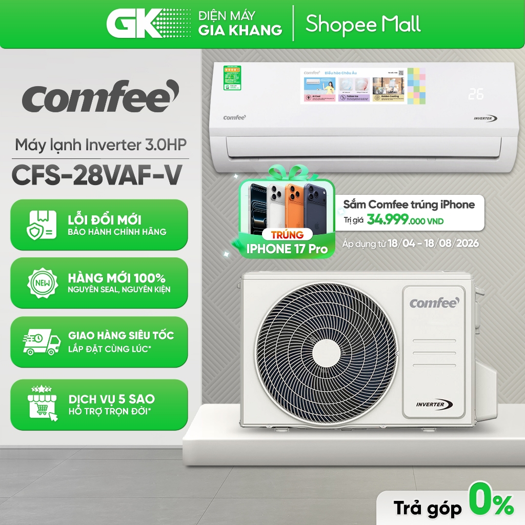 Máy Lạnh / Điều Hòa Comfee Inverter CFS-28VAF-V 3 HP [Freeship HCM]