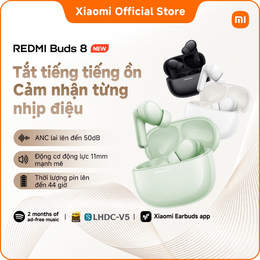 Tai nghe bluetooth REDMI Buds 8 | ANC lai lên đến 50dB | Động cơ động lực 11mm mạnh mẽ | Thời lượng 