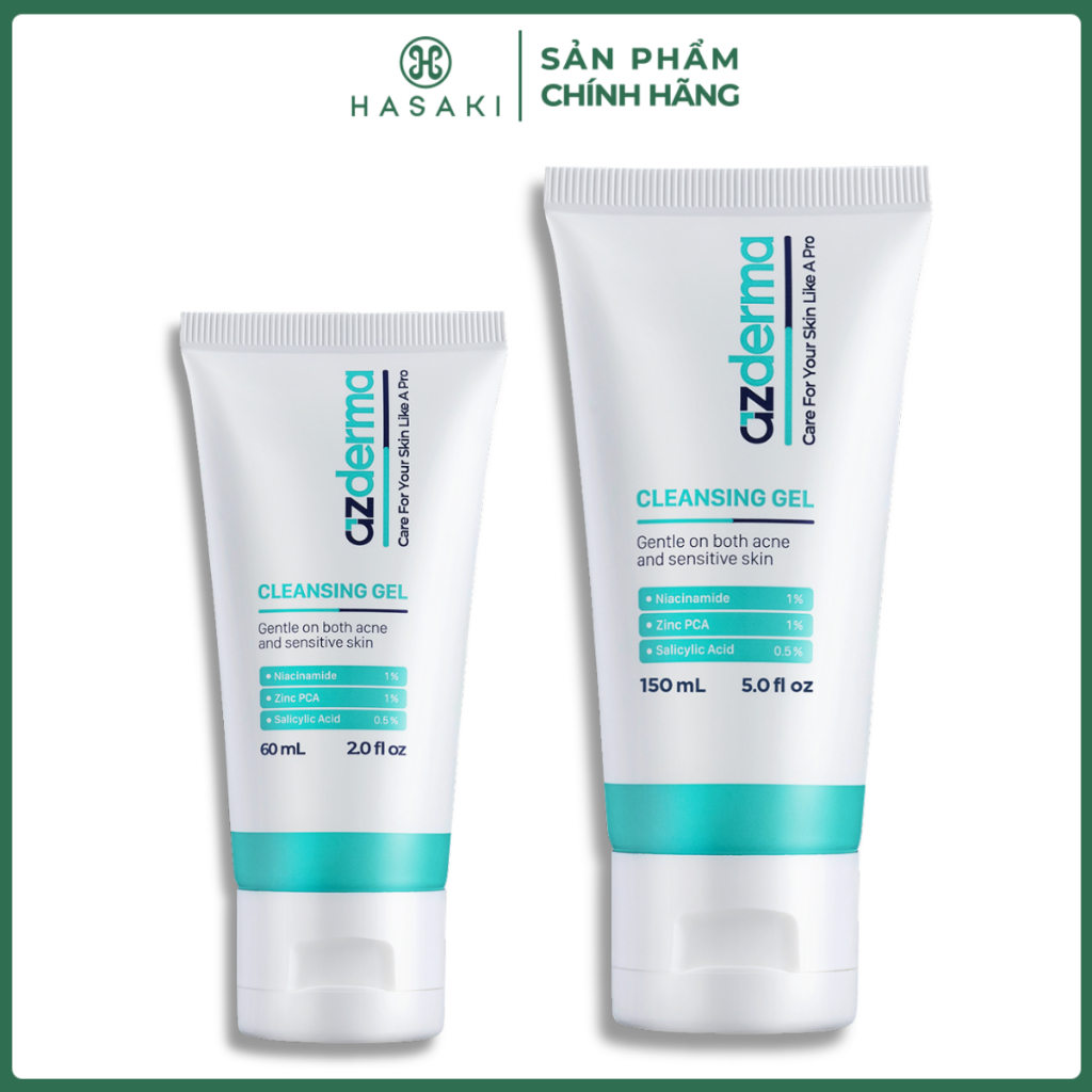 Sữa Rửa Mặt Azderma Dạng Gel Dịu Nhẹ Cho Da Dầu Mụn Hasaki Sản Phẩm Chính Hãng