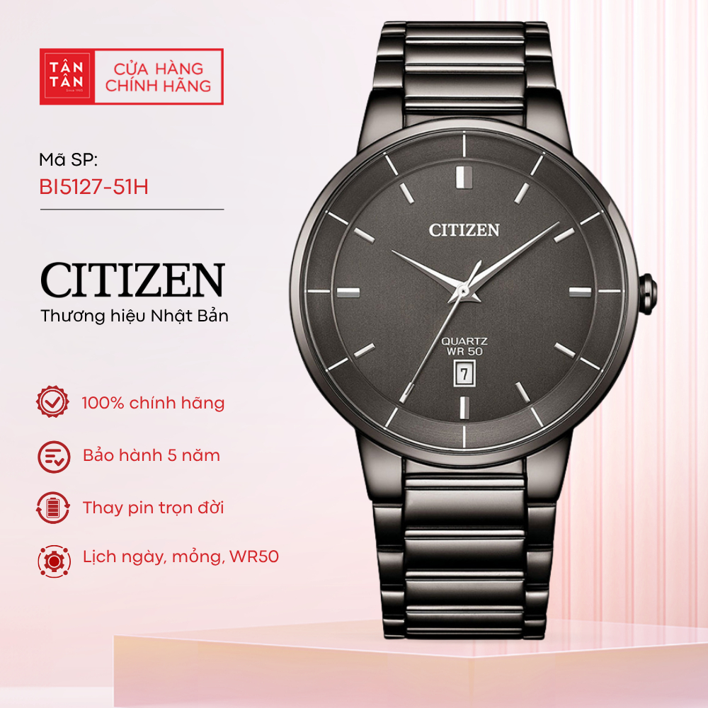 Đồng Hồ Nam Citizen  BI5127-51H Quartz 40mm - Đồng Hồ Tân Tân