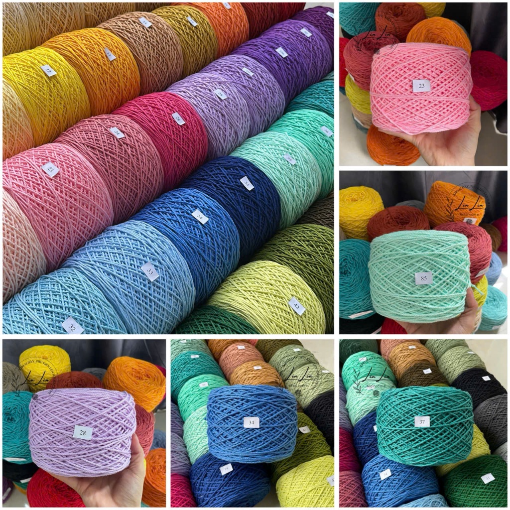 Cuộn 200gr ( ~160 mét ) dây cotton macrame 2mm - bảng 2