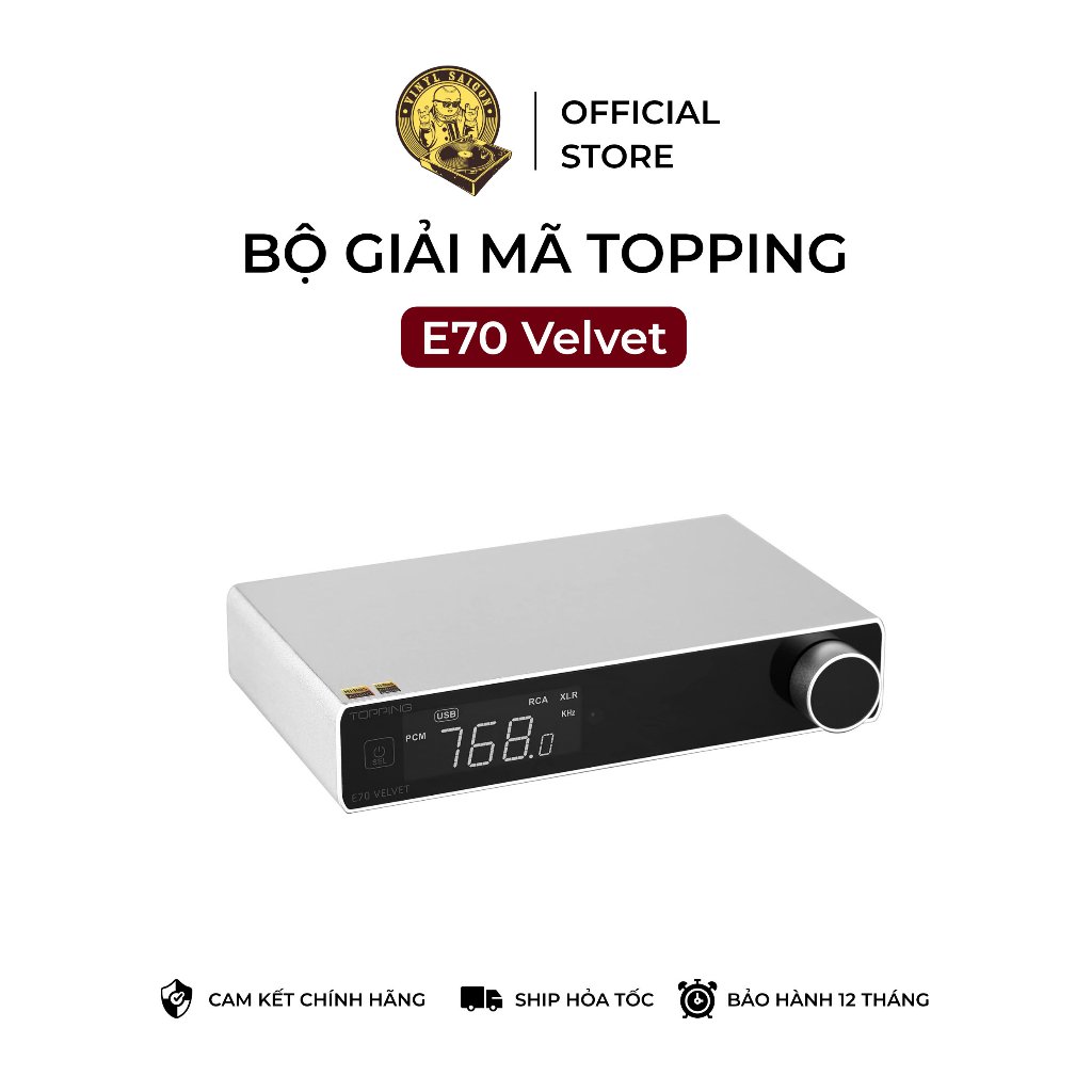 Bộ giải mã DAC Topping E70 Velvet | Bảo hành 12 tháng