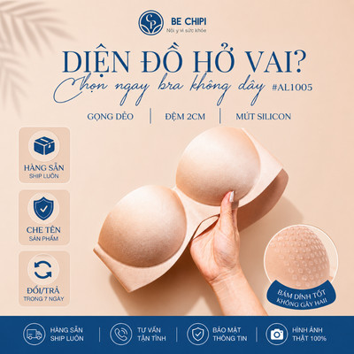 Áo Ngực BECHIPI Không Dây Cúp Ngang Quây Ngang Bralette AL1005 Nội Y Bechipi