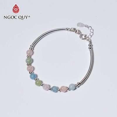 Vòng tay đá Beryl tự nhiên phối charm - Mẫu VC0919 - Ngọc Quý