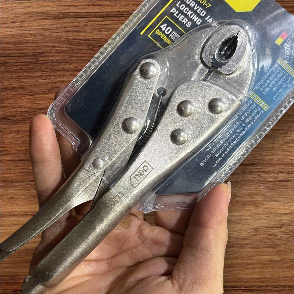 Kìm Bấm Chết Mỏ Cong Deli 7" - 180mm | Cao Cấp Chính Hãng | Chất Liệu Carbon, CRV