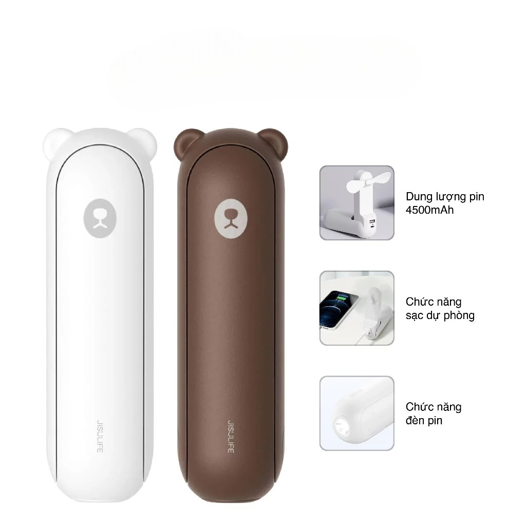 [TOP VALUE] Quạt mini cầm tay Jisulife 3 in 1 4500mAh Handheld Fan Life8 Plus F8X - Hàng chính hãng