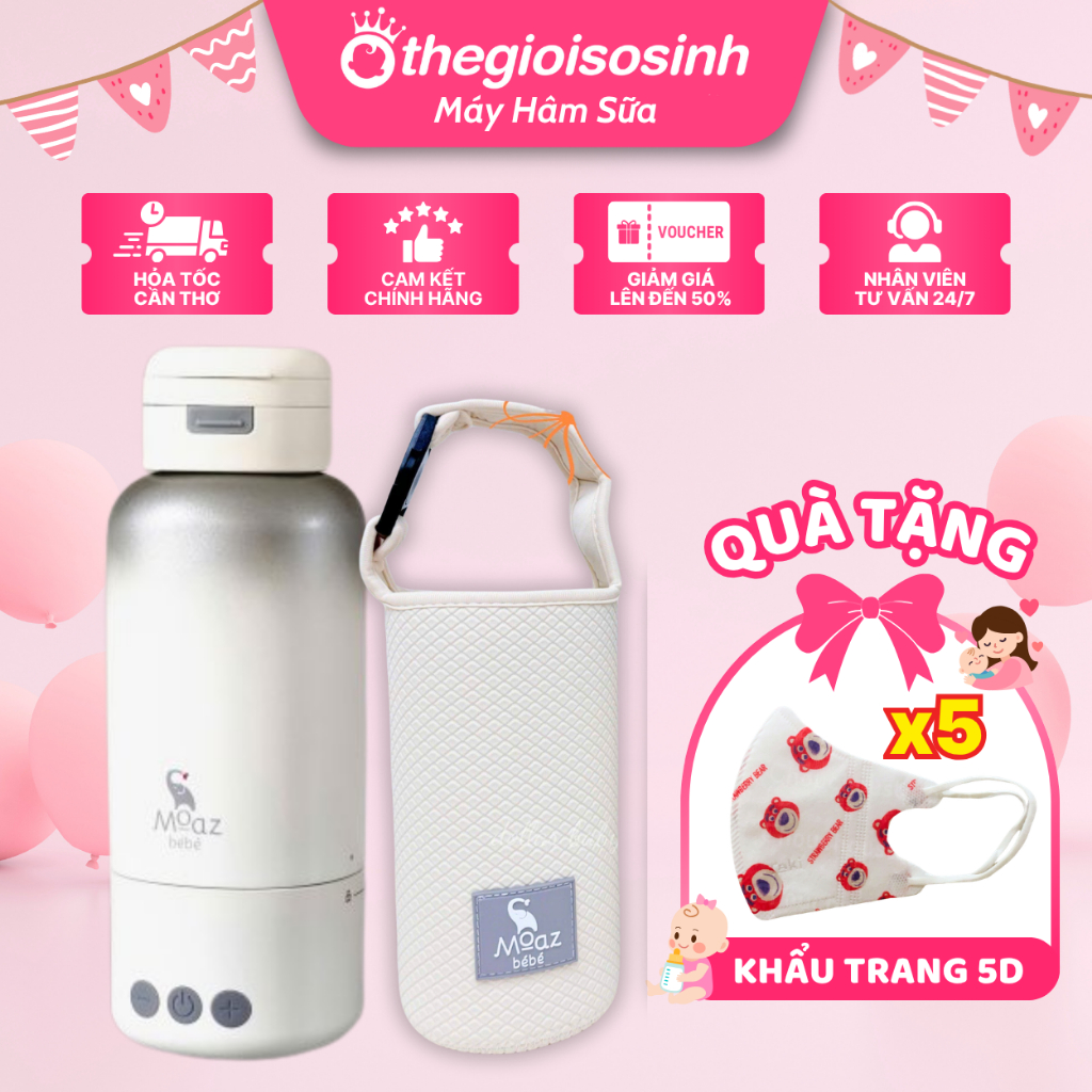 [✨BẢO HÀNH TOÀN QUỐC] Bình đun nước di động cầm tay Moaz BéBé MB114 MB 114