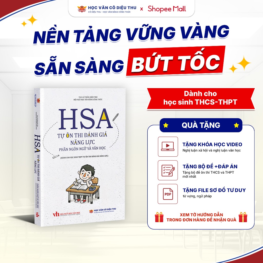 Sách "Tự Ôn Thi Đánh Giá Năng Lực HSA" Môn Ngữ Văn