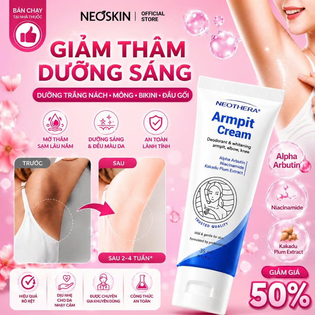 KEM GIẢM THÂM NÁCH NEOTHERA ARMPIT CREAM – DƯỠNG SÁNG DA TỰ NHIÊN KHÔNG TÁC DỤNG PHỤ ✨