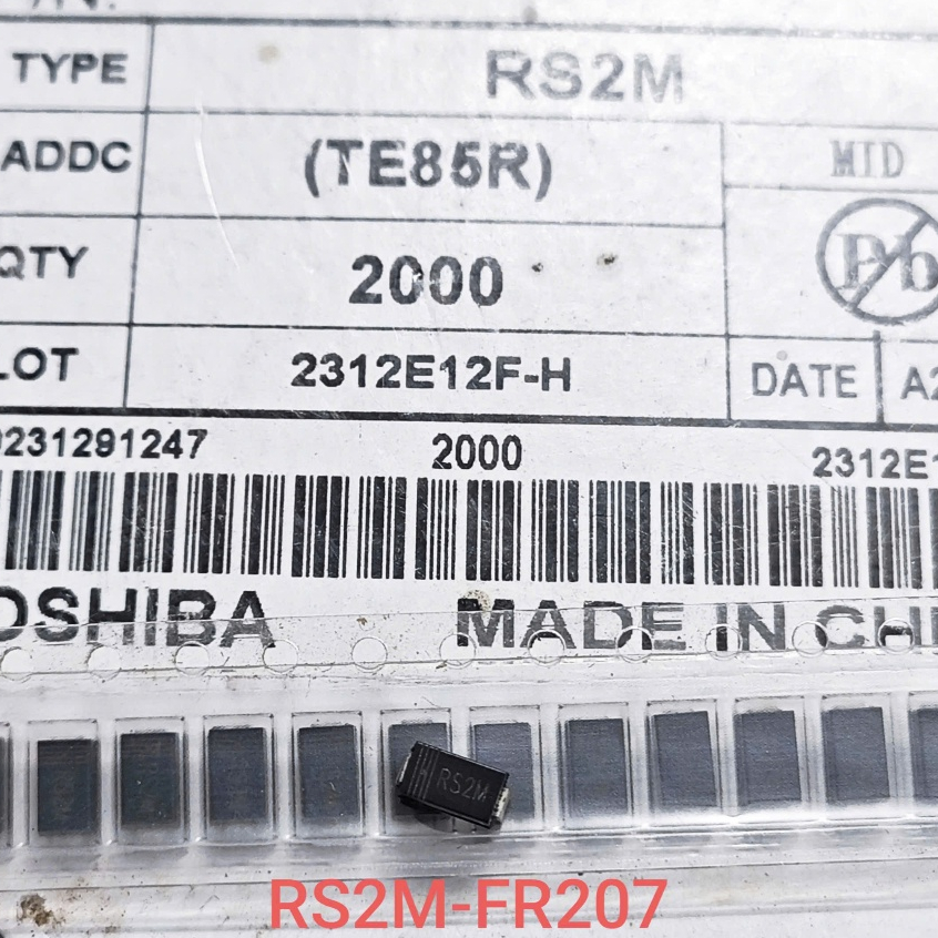 ( Combo 10 con) Diode phục hồi nhanh SMD RS2M FR207 SMA DO-214 2A 1000V Chính hãng mới 100% (Combo)