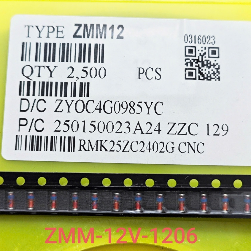 (Combo 10 con) Diode Zener ZMM12 SMD 1206 LL34 hình trụ ống thuỷ tinh Diode Zener 12V 0.5A (Combo)