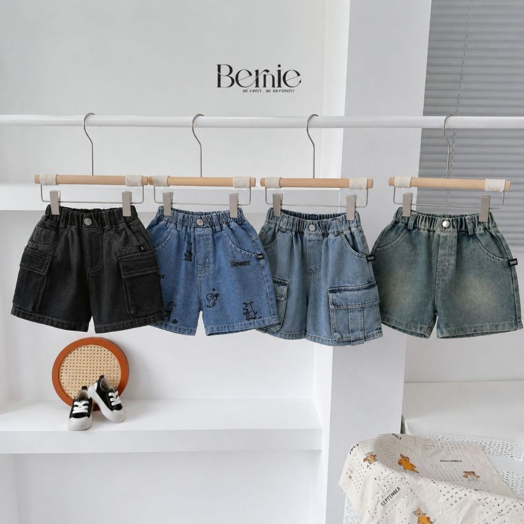 Quần short quần jean túi hộp phong cách hàn quốc tổng hợp bé trai size 11- 28kg BERNIE KID T1025B67Đ