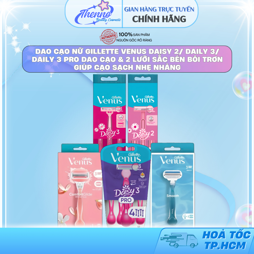 Dao Cạo Nữ Gillette Venus Daisy 2/ Daily 3/ Daily 3 Pro Dao cạo & 2 Lưỡi Sắc Bén Bôi Trơn Giúp Cạo S