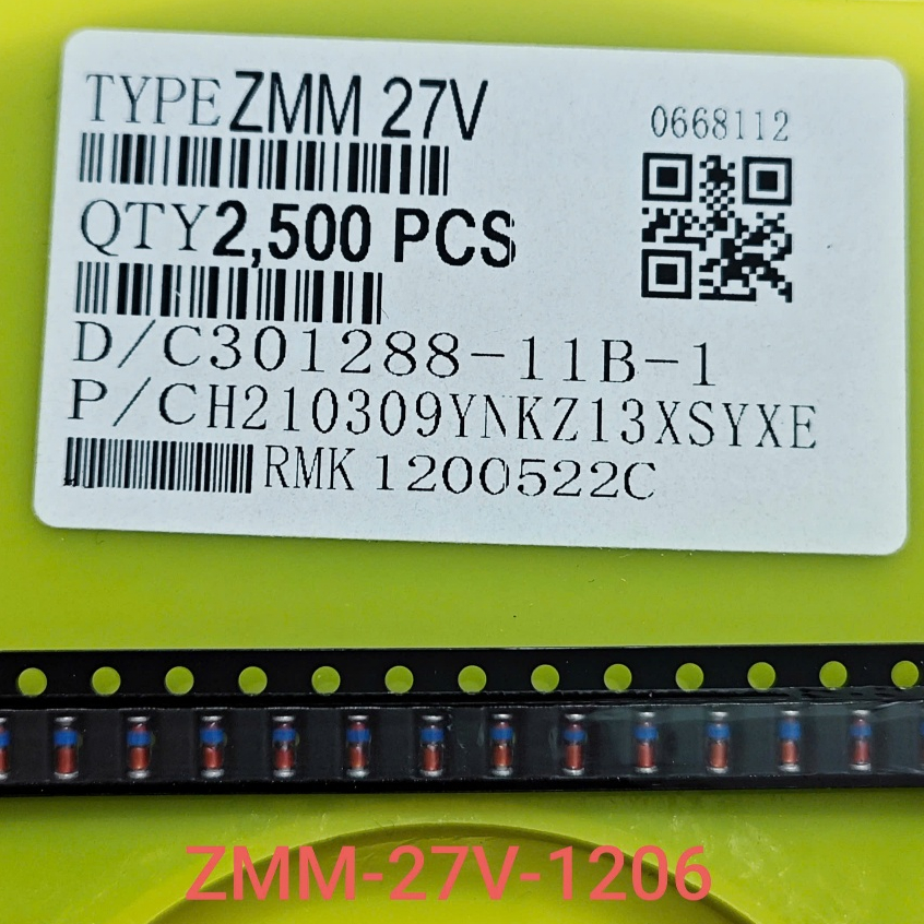 (Combo 10 con) DIODE ZENER 27V ZMM27 1206 Diode zener 27V 0.5A SMD (combo)