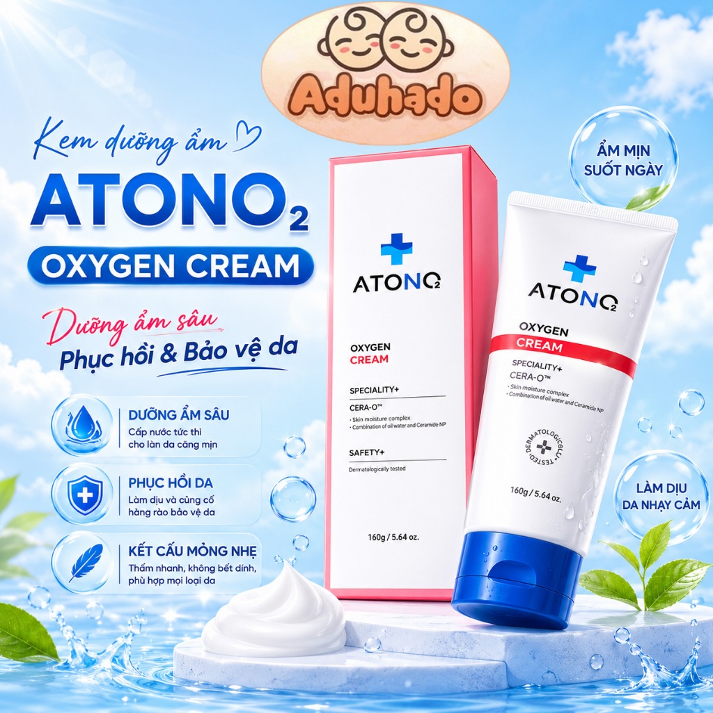 Kem dưỡng ẩm hữu cơ ATONO2 Oxygen Cream cho bé 160g
