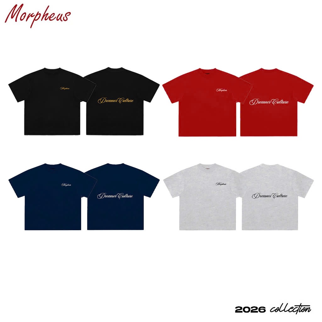 Áo thun Boxy DREAMER CULTURE Local Brand Morpheus Thêu, Boxy Tee Cotton Thêu Chữ, Áo Thun Unisex Nam