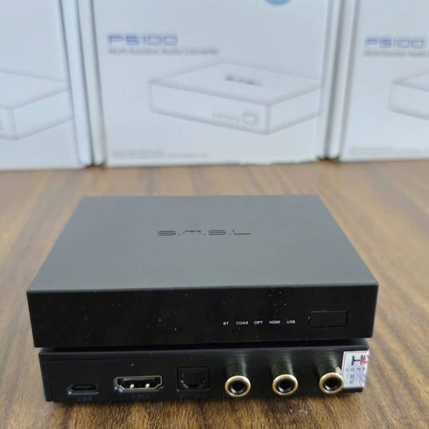 Đầu Giải Mã Âm Thanh SMSL PS100 - Có HDMI ARC, Bluetooth - Chip ES9023Tặng Dây Quang 2m, Nguồn 5V