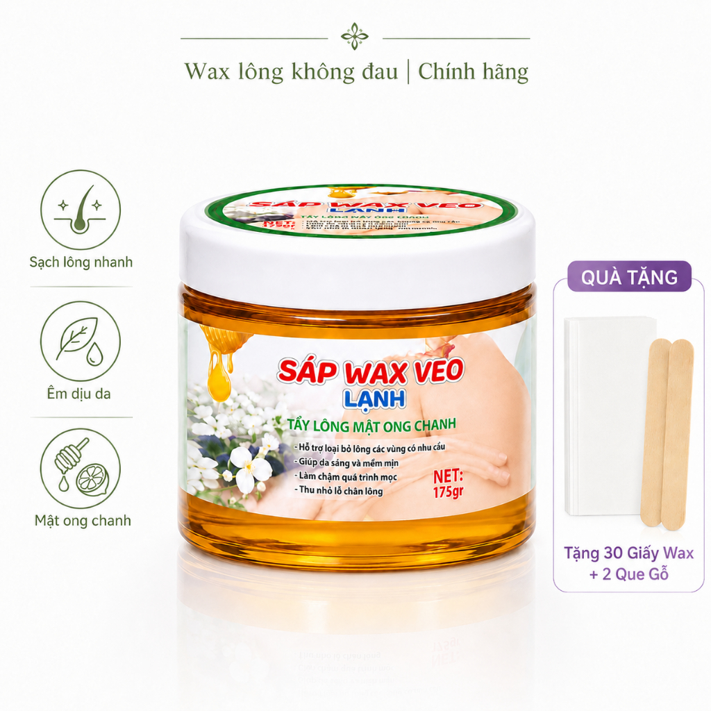 Sáp wax lạnh Veo 175g chính hãng Ngân Bình – Triệt lông không cần nóng, không đau, không rát.