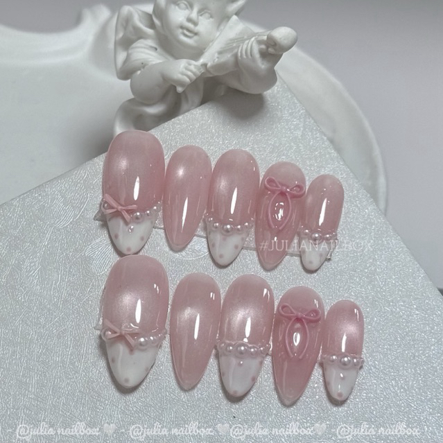 JuliaNailbox Mã 401 Móng tay giả thiết kế thủ công, sơn gel ( tặng kèm keo, miếng dán, dũa, bông lau