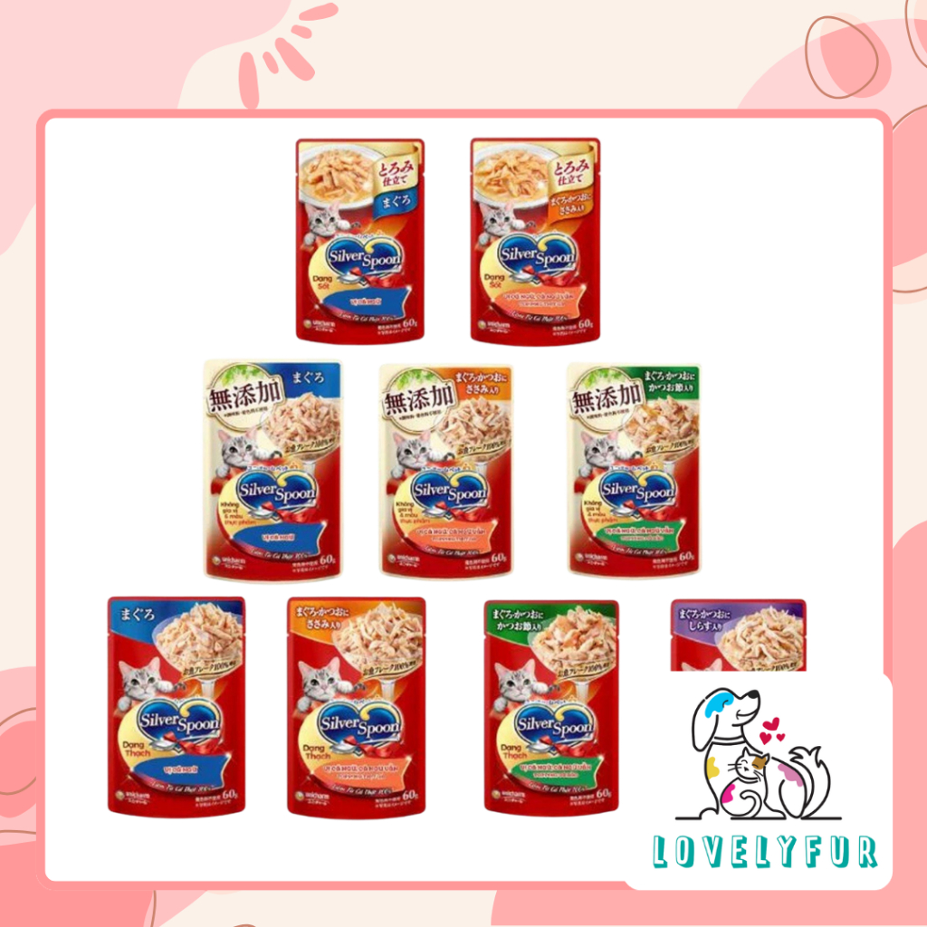 Pate Cho Mèo Silver Spoon 60gram - Cho Mèo Silver Spoon - Sốt Mèo Gói Dạng Sốt, Thạch