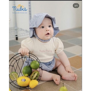 Áo bé gái tay phồng NUBES áo thun chất liệu cotton co giãn thoáng khí, áo mặc đầy tháng cho bé 3-12 tháng NB26-AL01