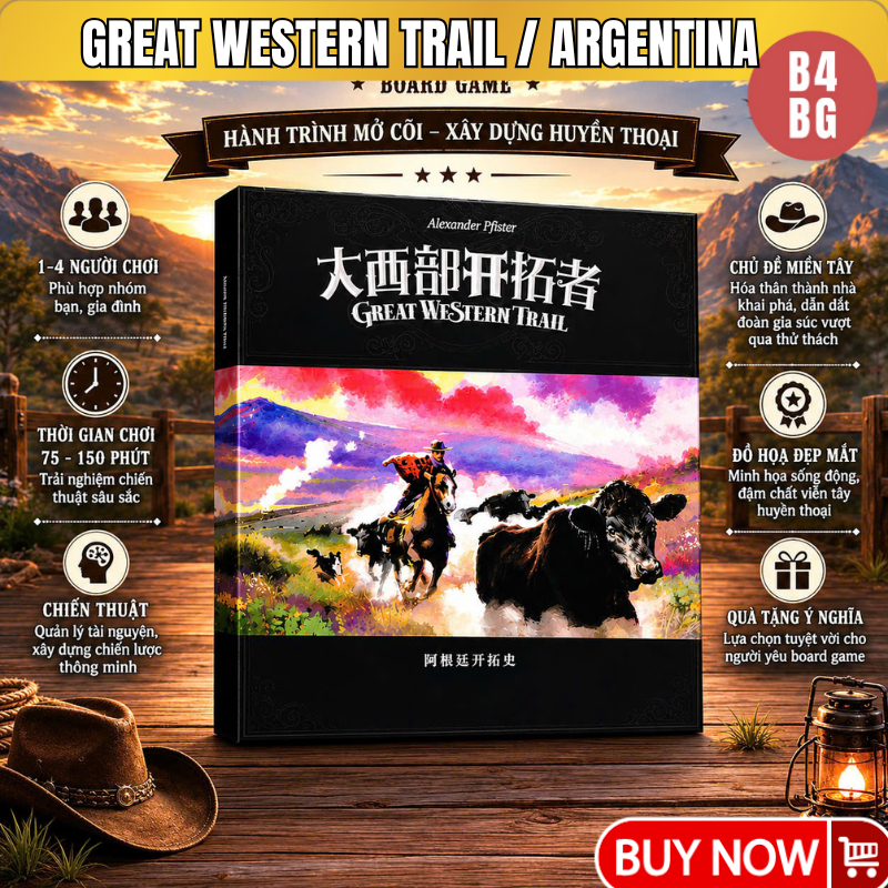 Board game Great Western Train: Argentina phiên bản tiếng trung 1-4 người chơi B4KIDS