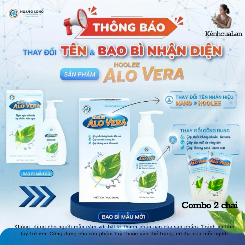 [TẶNG KÈM QUÀ](COMBO 2 CHAI) Dung Dịch Vệ Sinh Hoolee Alovera - Hỗ Trợ Điều Trị Viêm Nhiễm Phụ Khoa 