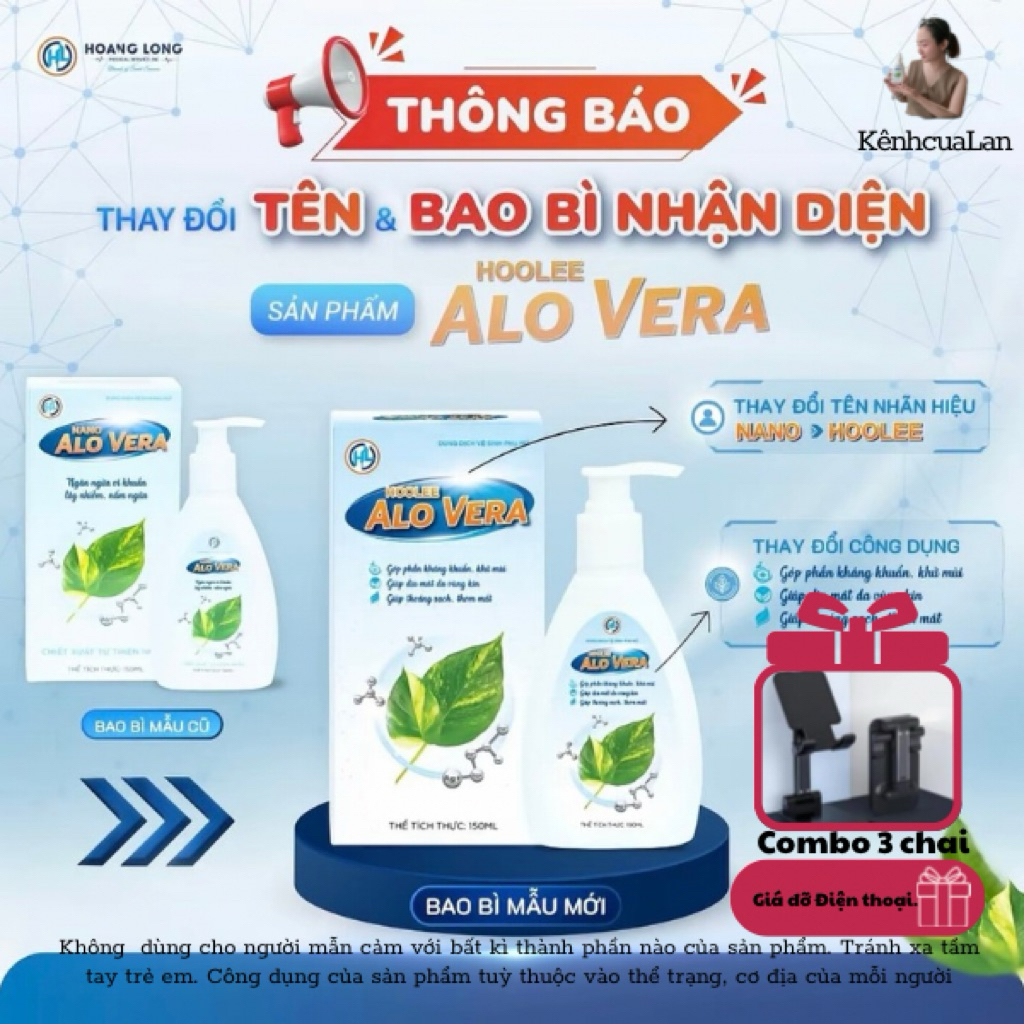 [COMBO 3 CHAI - TẶNG KÈM QUÀ] Dung Dịch Vệ Sinh Hoolee Alovera - Hỗ Trợ Điều Trị Viêm Nhiễm Phụ Khoa