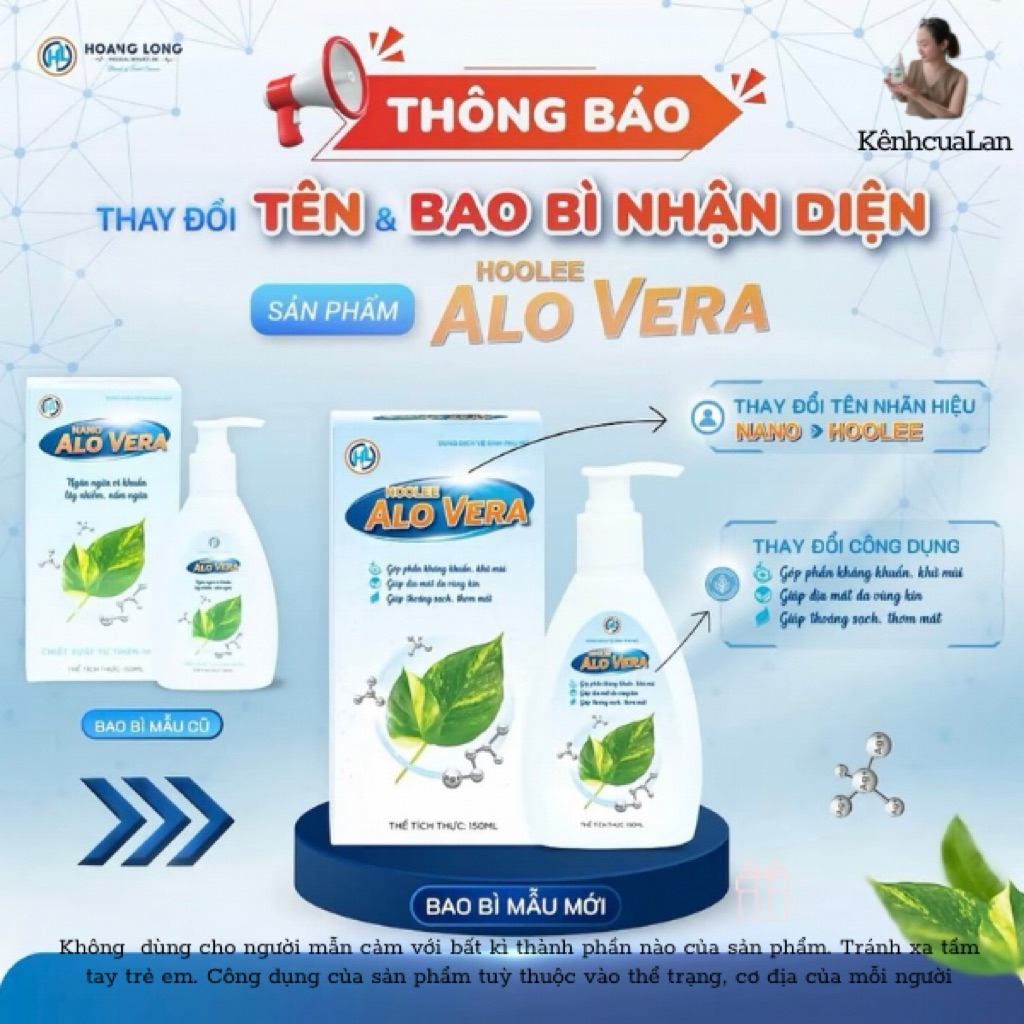 Dung Dịch Vệ Sinh Hoolee Alovera - Hỗ Trợ Điều Trị Viêm Nhiễm Phụ Khoa Nam Nữ - Chai 150ml