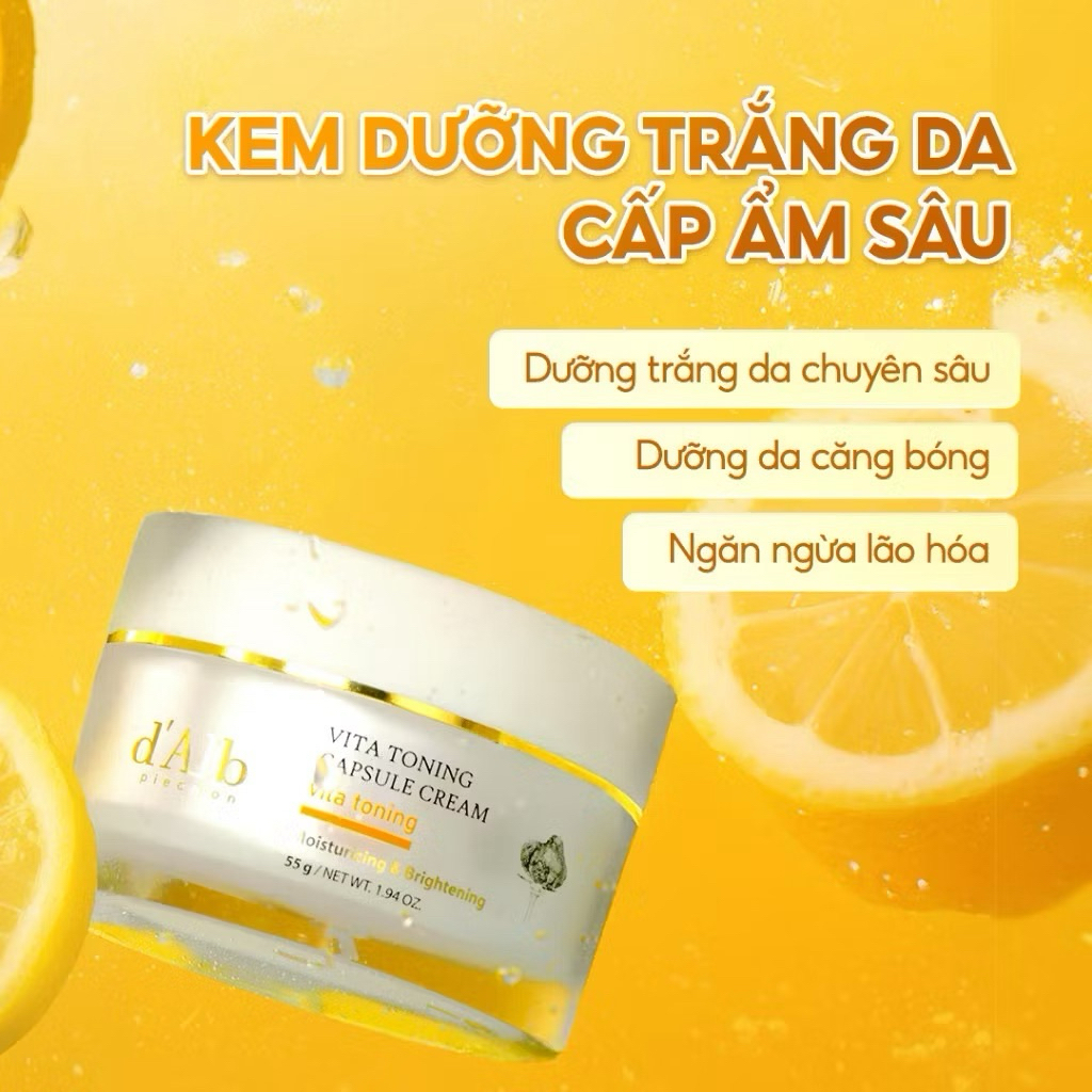 [D’alba Korean]Kem dưỡng trắng d'Alba Vita Toning Capsule Cream 55g Nhập khẩu chính hãng