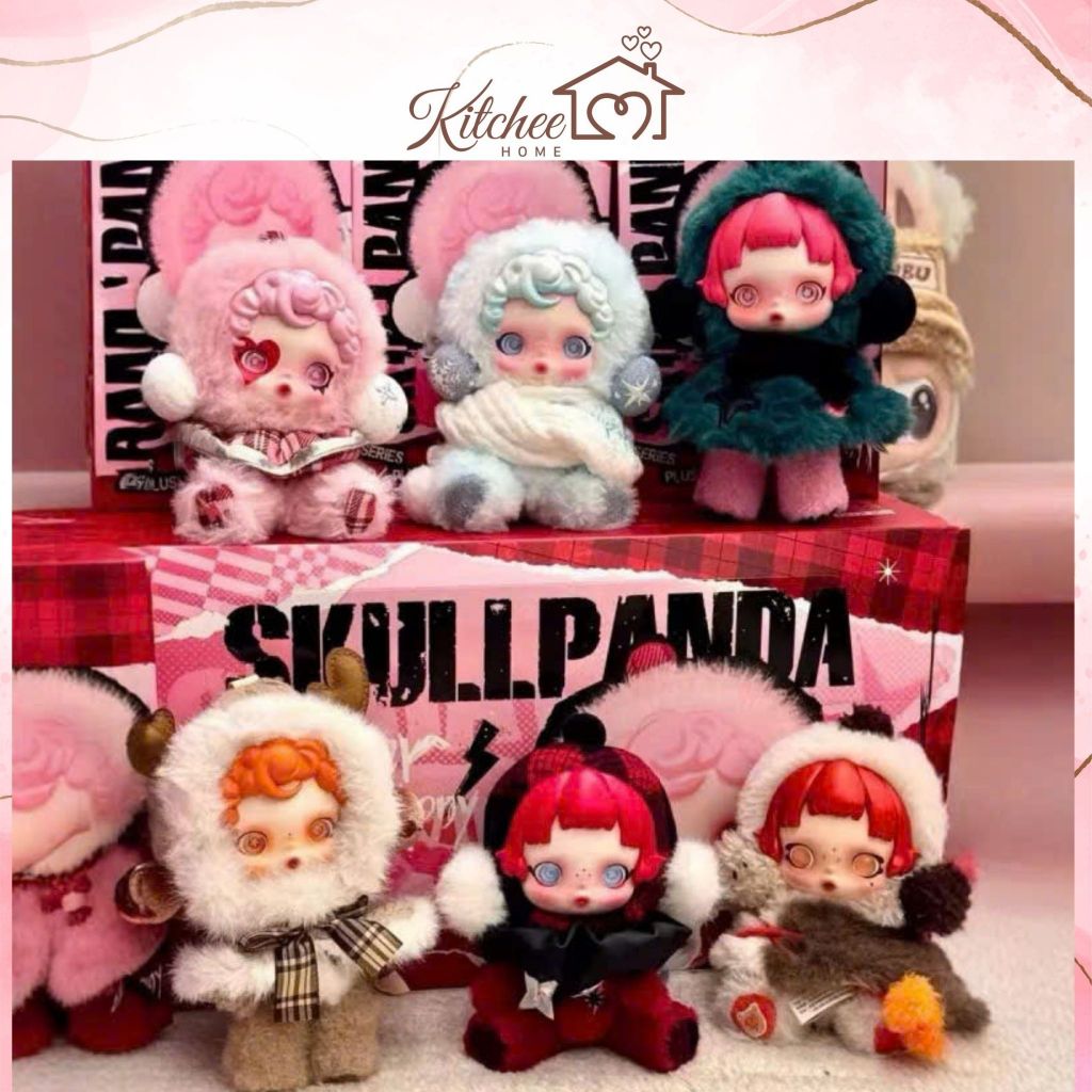 Blind box móc khóa bông Skullpanda mùa đông chính hãng, Skullpanda Winter Symphony V1