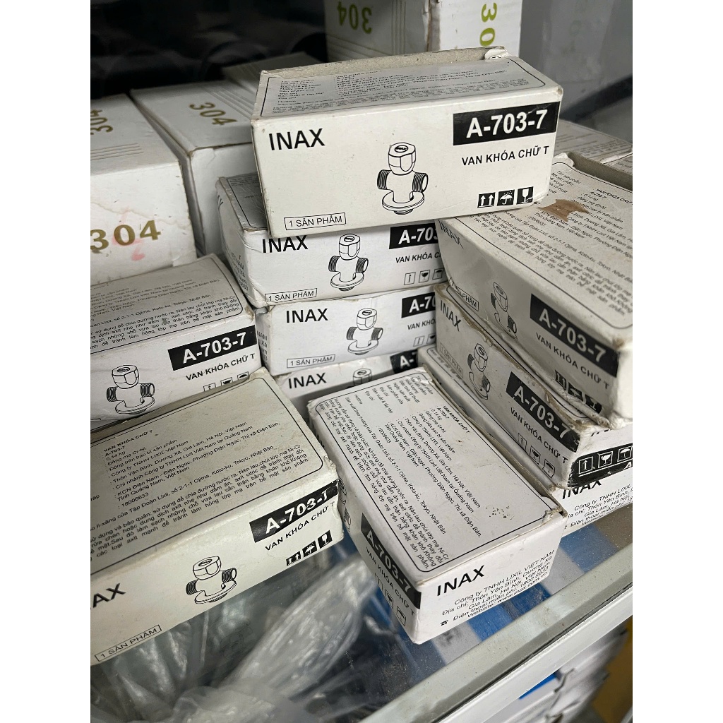 Van chia nước chữ T INAX A703-7 chính hãng, van khoá giảm áp bồn cầu T-SHOP
