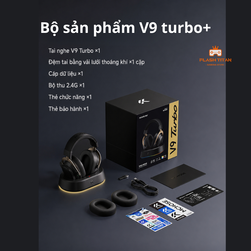 Tai nghe Gaming Cao Cấp Mchose V9 Turbo Âm Thanh Chân Thật - Độ Trễ Cực Thấp - Mic Khử Tiếng Ồn - Hỗ Trợ Chơi Game FPS | BigBuy360 - bigbuy360.vn