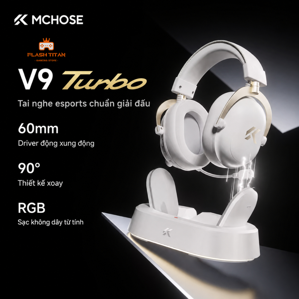 Tai nghe Gaming Cao Cấp Mchose V9 Turbo Âm Thanh Chân Thật - Độ Trễ Cực Thấp - Mic Khử Tiếng Ồn - Hỗ Trợ Chơi Game FPS | BigBuy360 - bigbuy360.vn