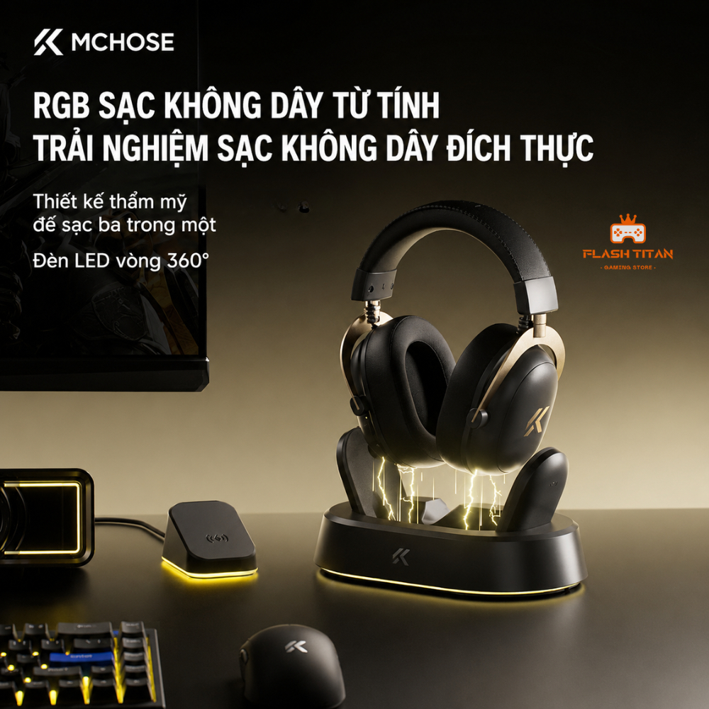 Tai nghe Gaming Cao Cấp Mchose V9 Turbo Âm Thanh Chân Thật - Độ Trễ Cực Thấp - Mic Khử Tiếng Ồn - Hỗ Trợ Chơi Game FPS | BigBuy360 - bigbuy360.vn