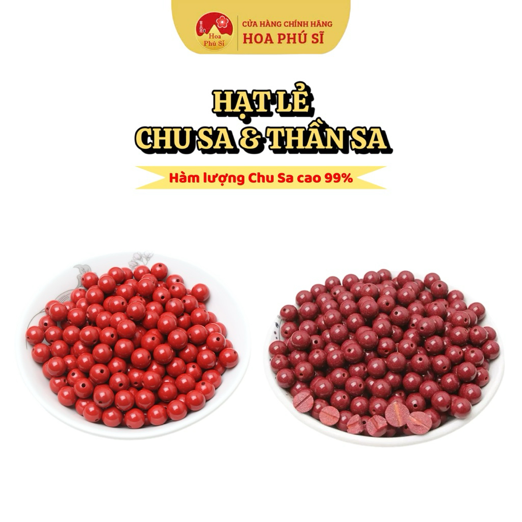 Hạt lẻ đá Chu Sa và Thần Sa hàm lượng cao